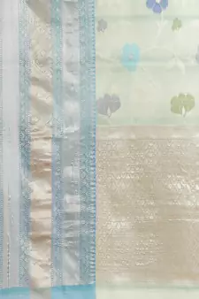 blue silk woven saree with blouse
