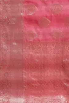 Pink silk woven saree with blouse