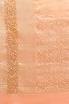 Pink silk woven saree with blouse