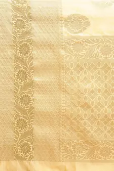 Peach silk woven saree with blouse