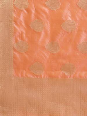 Pink silk woven saree with blouse 5