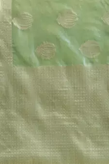 green silk woven saree with blouse