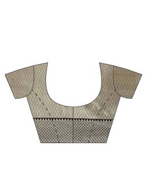 Grey silk woven saree with blouse 5
