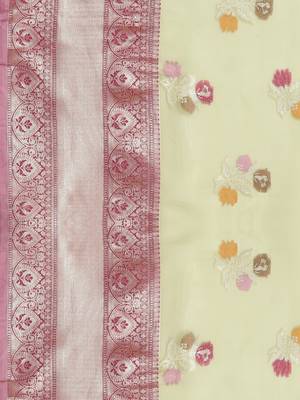 multicolor silk woven saree with blouse 3