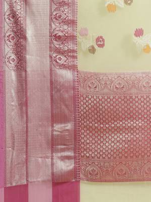 multicolor silk woven saree with blouse 4