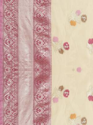 multicolor silk woven saree with blouse 3