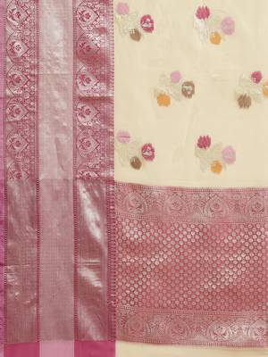 multicolor silk woven saree with blouse 4