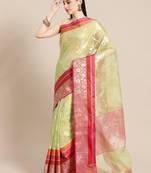 multicolor silk woven saree with blouse