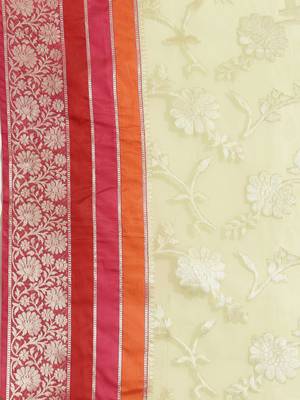 multicolor silk woven saree with blouse 3