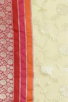 multicolor silk woven saree with blouse