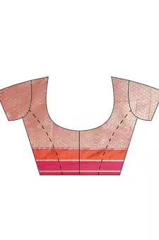multicolor silk woven saree with blouse