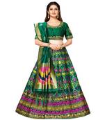 green art silk semi stitched zari woven Choli & lehenga ghagra with dupatta
