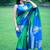 GREEN WITH ROYAL BLUE Banarasi Sarees COMBINATION AND ROYAL BLUE BLOUSE