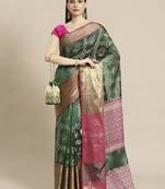 Green Art Silk woven saree with blouse