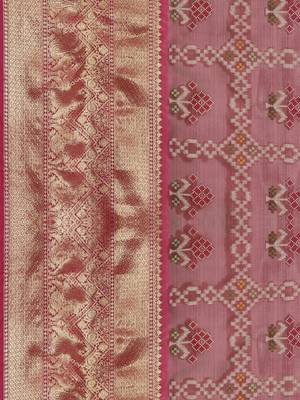 Magenta Art Silk woven saree with blouse 3