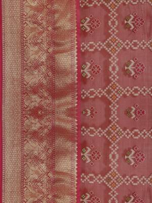 Maroon Art Silk woven saree with blouse 3
