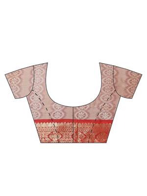 Magenta Art Silk woven saree with blouse 5