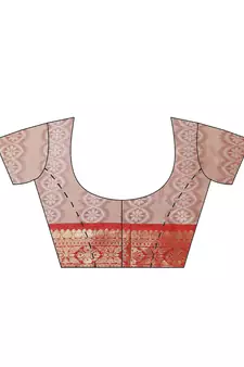 Magenta Art Silk woven saree with blouse