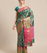 Green Art Silk woven saree with blouse