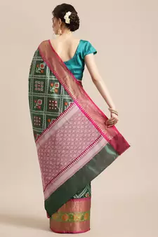 Green Art Silk woven saree with blouse