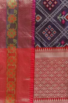 BLUE Art Silk woven saree with blouse