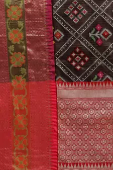Black Art Silk woven saree with blouse