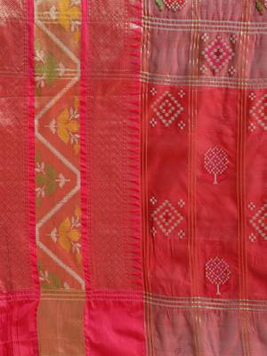 Maroon Art Silk woven saree with blouse 5