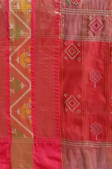 Maroon Art Silk woven saree with blouse