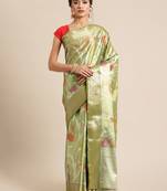 Green Tissue  woven saree with blouse