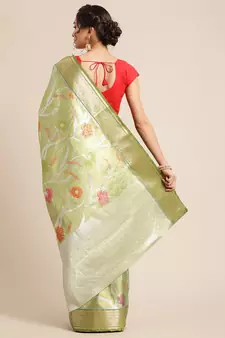 Green Tissue  woven saree with blouse