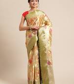 Gold Tissue  woven saree with blouse