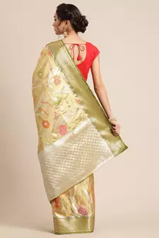 Gold Tissue  woven saree with blouse