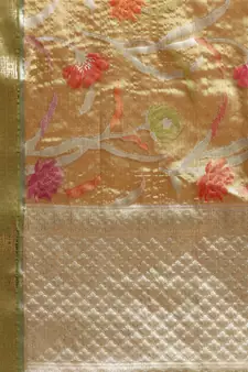 Gold Tissue  woven saree with blouse