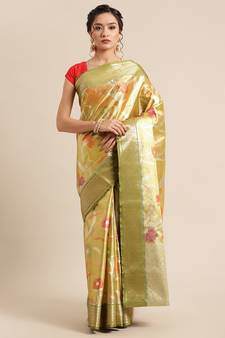 Gold Tissue  woven saree with blouse