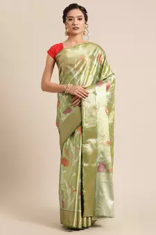 Gold Tissue  woven saree with blouse