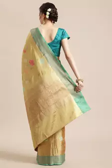 Gold Tissue  woven saree with blouse