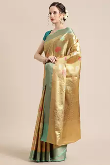 Gold Tissue  woven saree with blouse