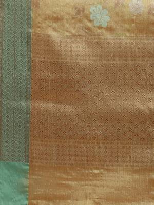 Gold Tissue  woven saree with blouse 5