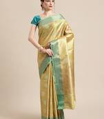 Gold Art Silk woven saree with blouse