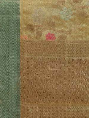 Gold Art Silk woven saree with blouse 5