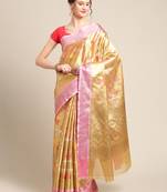 Gold Art Silk woven saree with blouse