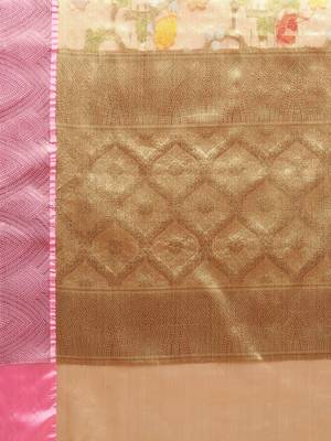 Gold Art Silk woven saree with blouse 5