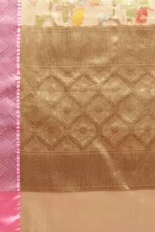 Gold Art Silk woven saree with blouse