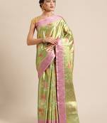 Gold Art Silk woven saree with blouse