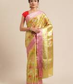 Gold Art Silk woven saree with blouse