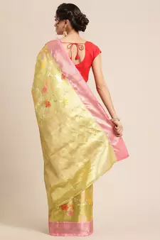 Gold Art Silk woven saree with blouse