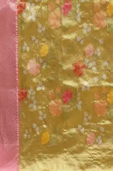 Gold Art Silk woven saree with blouse