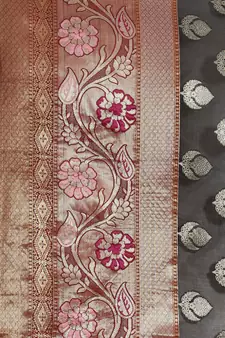 Black Art Silk woven saree with blouse
