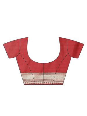 Maroon Art Silk woven saree with blouse 5