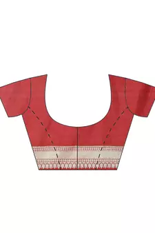 Maroon Art Silk woven saree with blouse